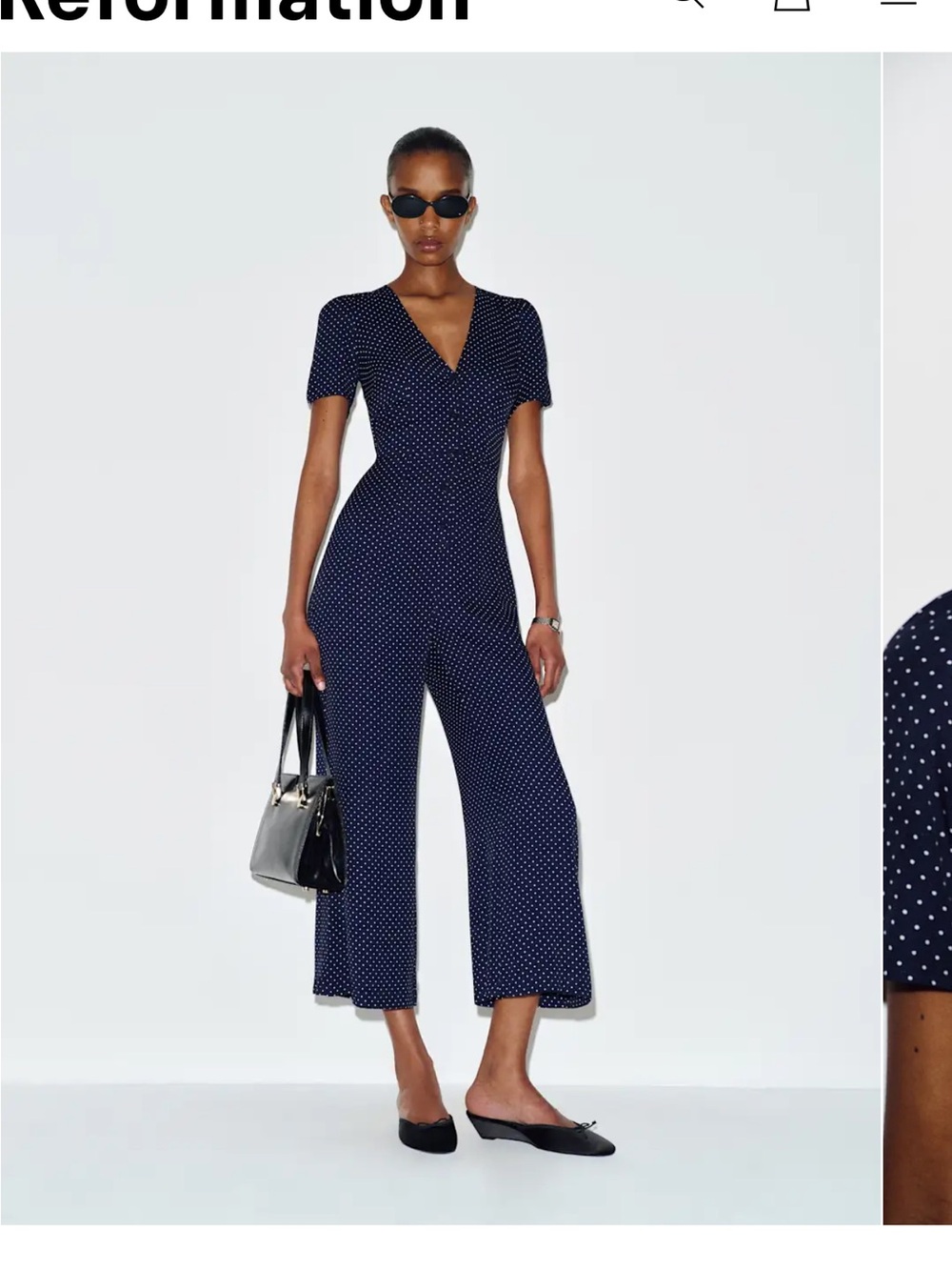 Reformation France Jumpsuit Blue - Size 6